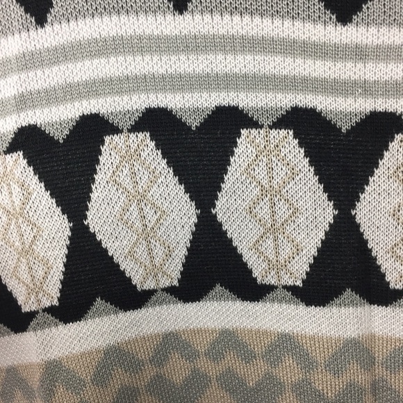 NWT T/O sweater dress gray black tan white Large - Picture 5 of 8